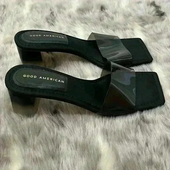 Good American Slide Block Heel Ombre black sz 8 - Picture 3 of 8